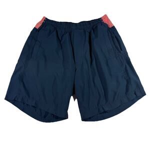 Birddogs Men’s Athletic Shorts Medium Navy Coral Trim Built-in Liner Gym Swim